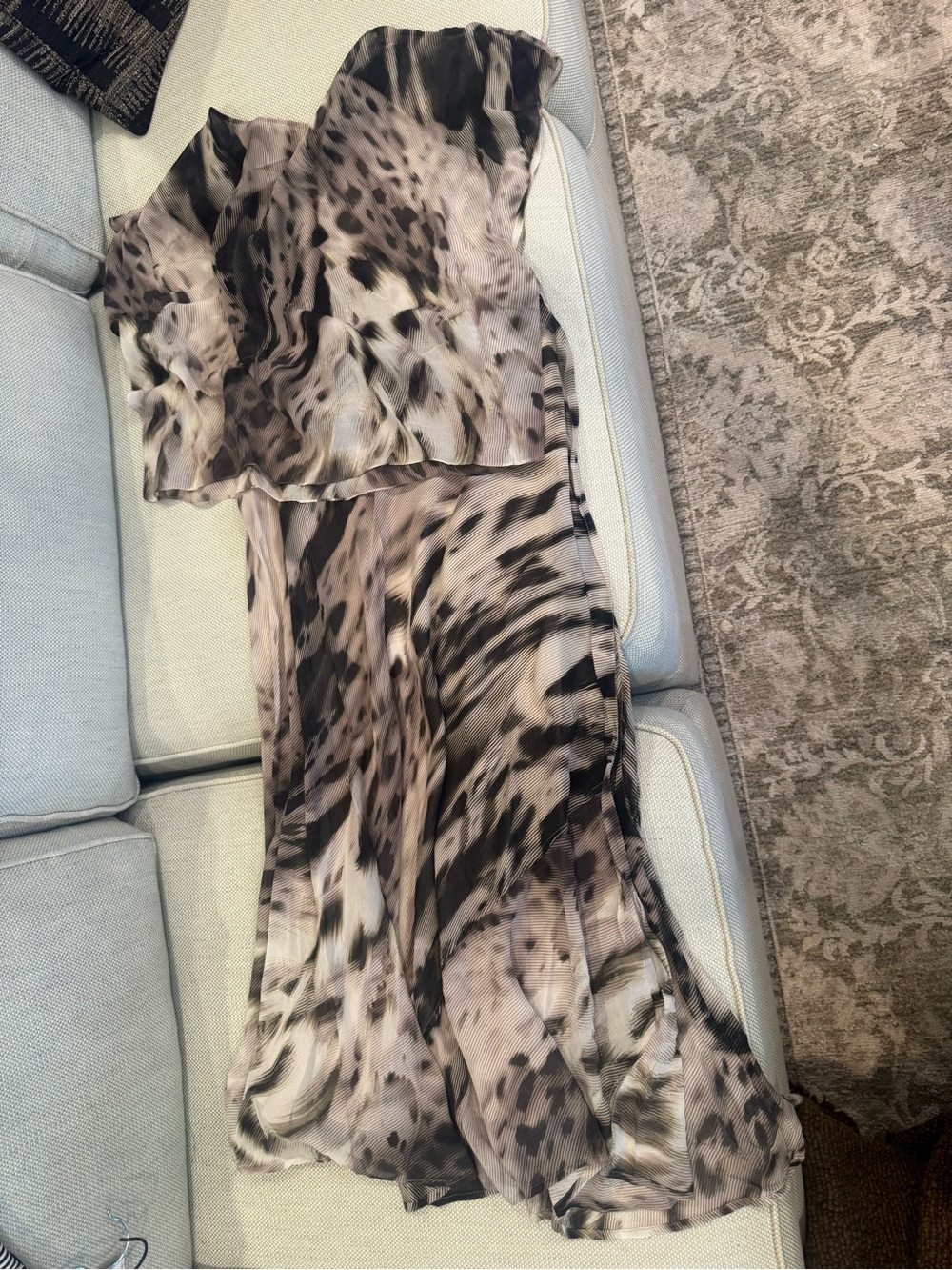Per Se Neutral Animal-Print Maxi Dress